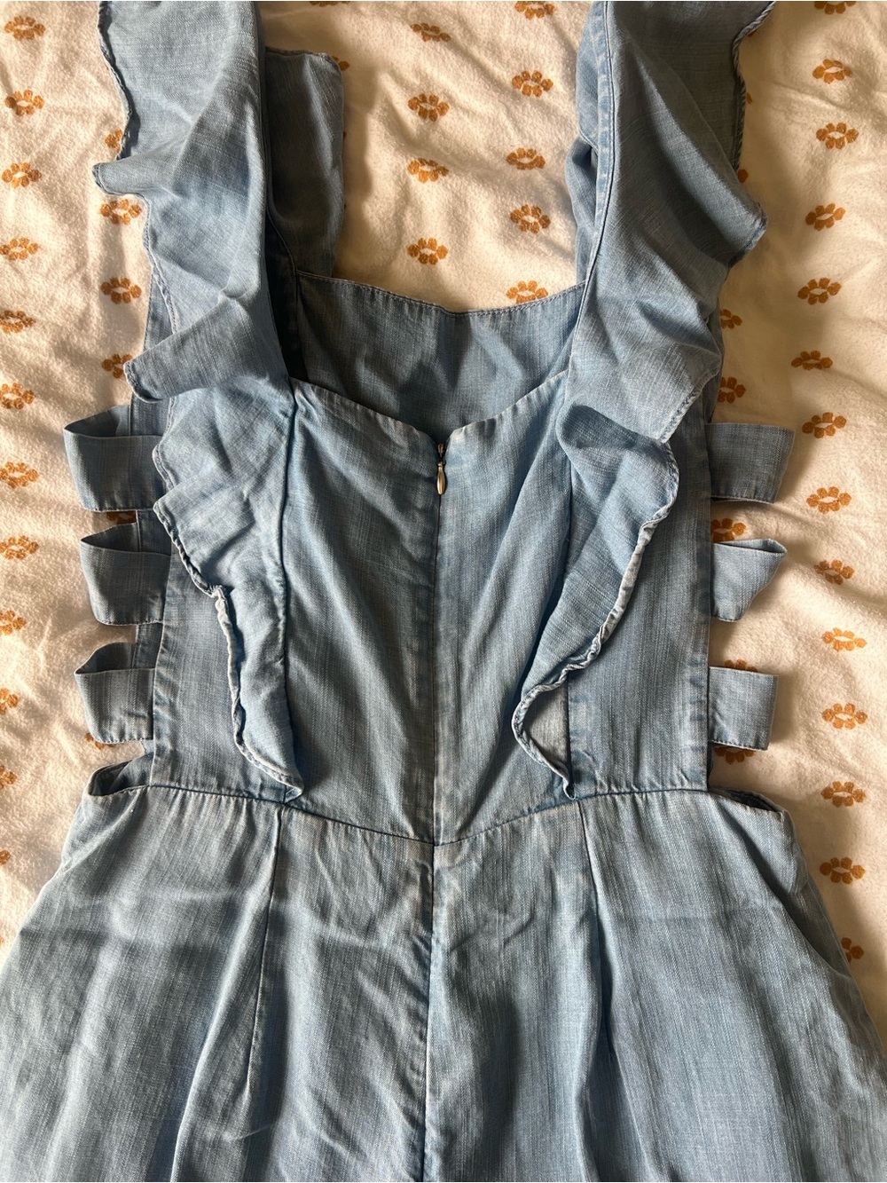 K/Lab Light Blue Ruffle-Trim Jumpsuit - Picture 7 of 7